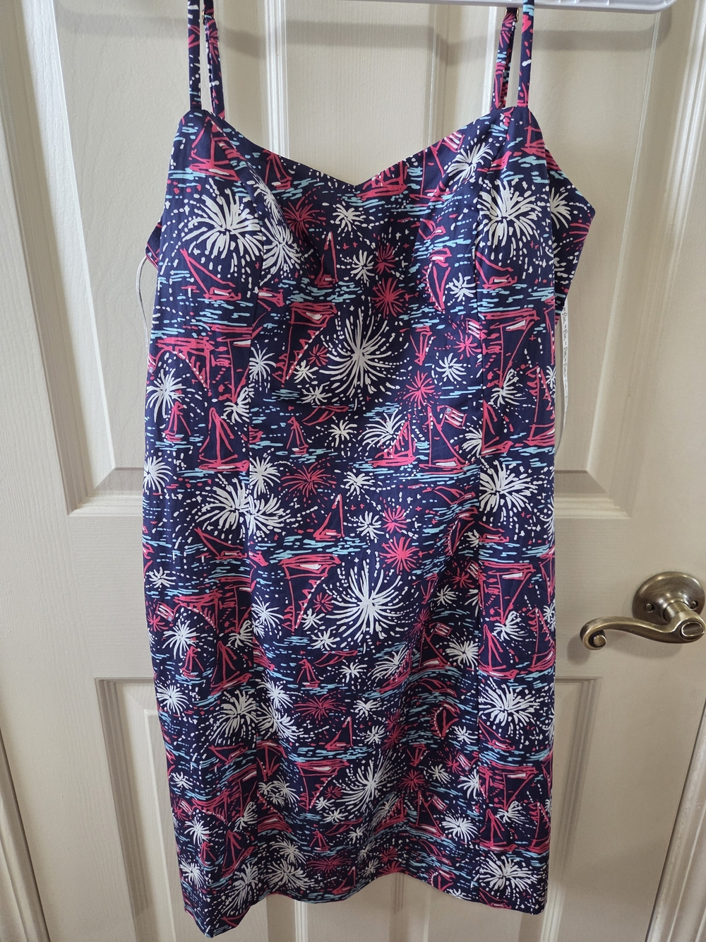 Lilly Pulitzer Navy Pink White Fireworks Sailboat Sundress
